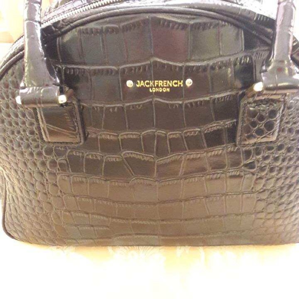Jack French London black leather croco purse.